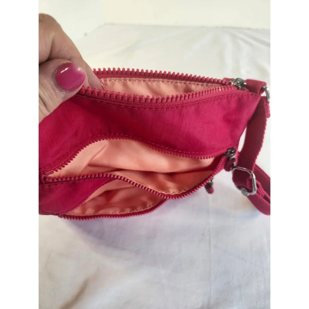 Kipling Keiko Small Crossbody Bag Pink Nylon Travel Messenger Purse